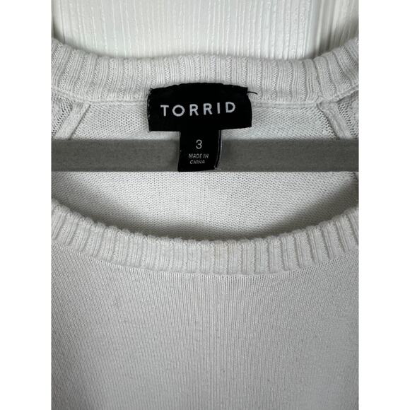 Torrid Sweater 3X Pink Red White Tie Dye Ombre Lightweight Knit Pullover - Picture 5 of 8